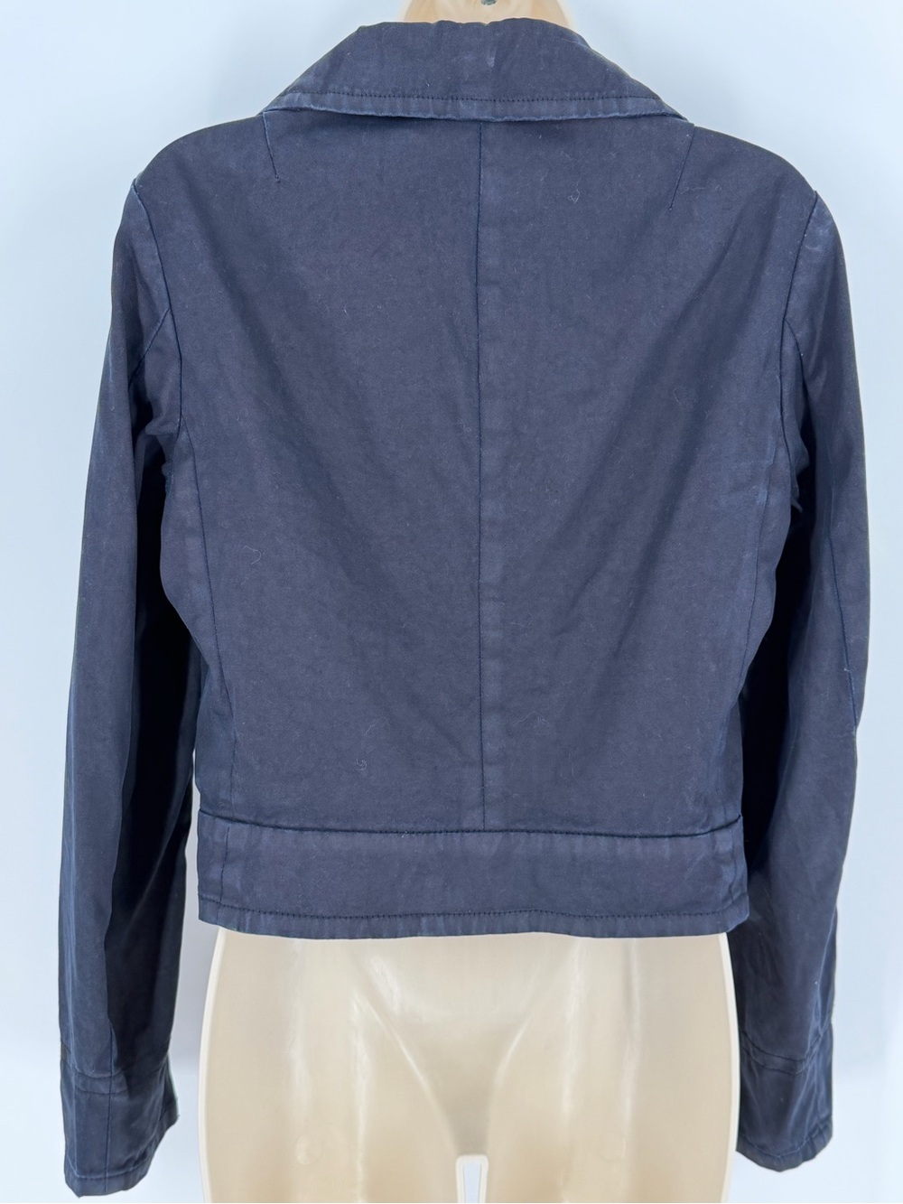 Vintage Y2K Polo Jeans Co Ralph Lauren Navy Cropped Military Jacket M Heritage - Picture 6 of 9